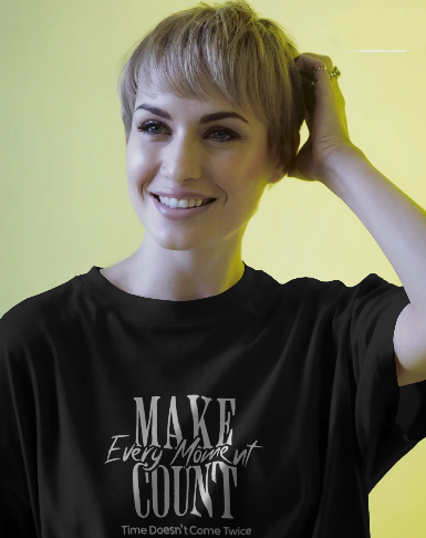 Make Every Moment Count – Black Motivational T-Shirt